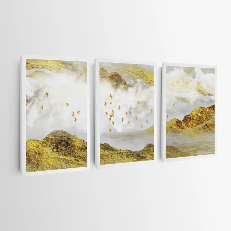 Tablou Multicanvas Gold Mountain Set mockup 0
