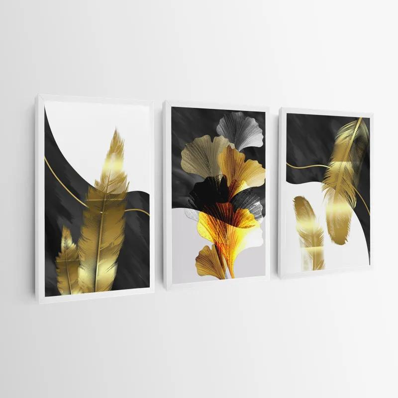 Tablou Multicanvas Golden Feathers mockup 0