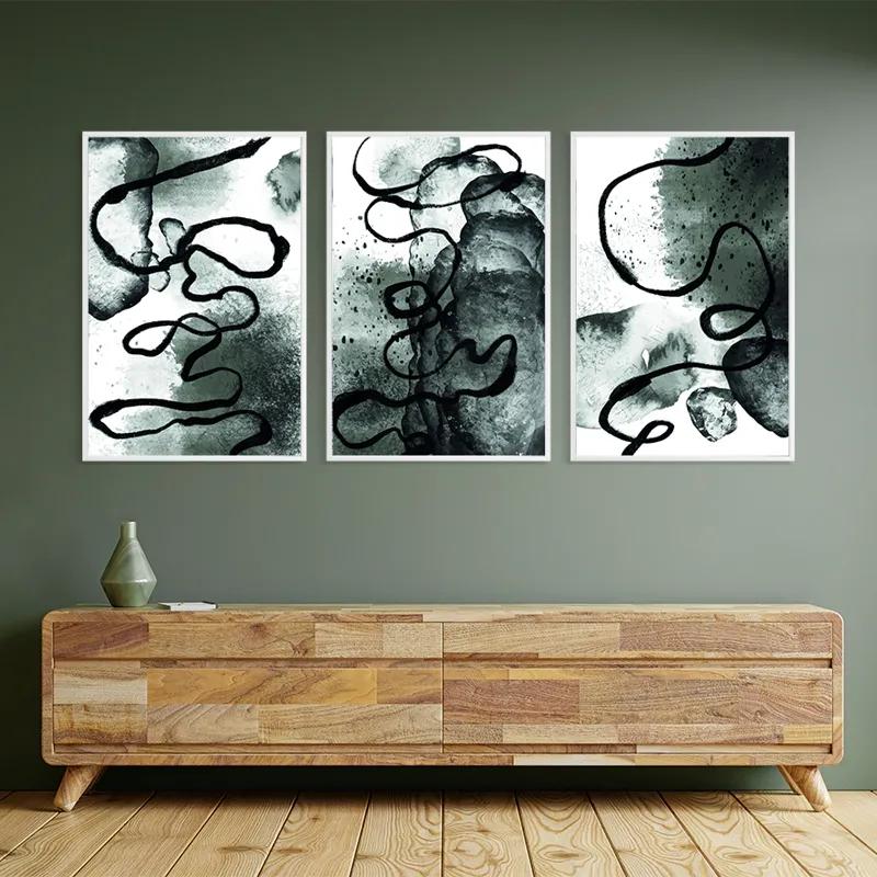 Tablou Multicanvas Black Linesrt mockup 2