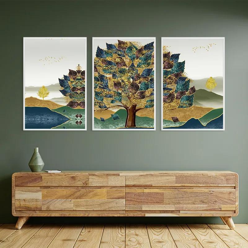 Tablou Multicanvas Bluend Red Tree mockup 2