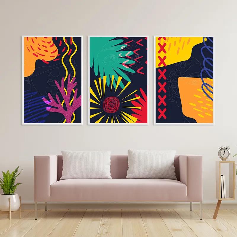 Tablou Multicanvas Abstract Face mockup 3