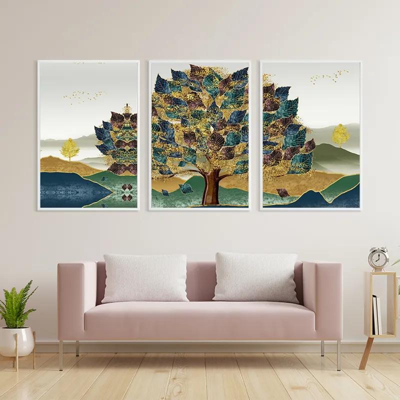 Tablou Multicanvas Bluend Red Tree mockup 3