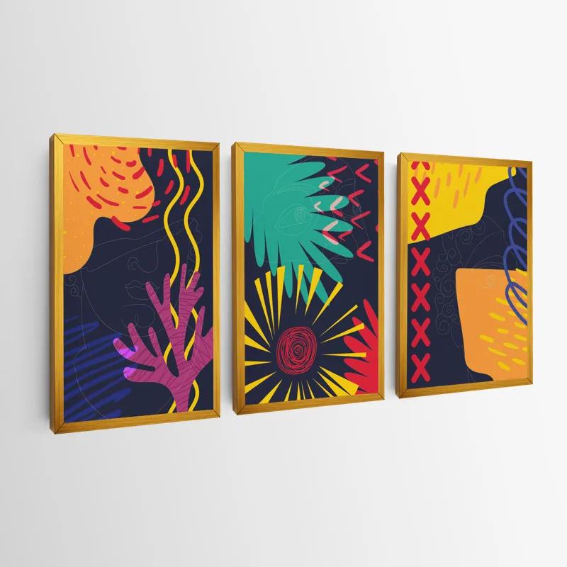 Tablou Multicanvas Abstract Face mockup 0