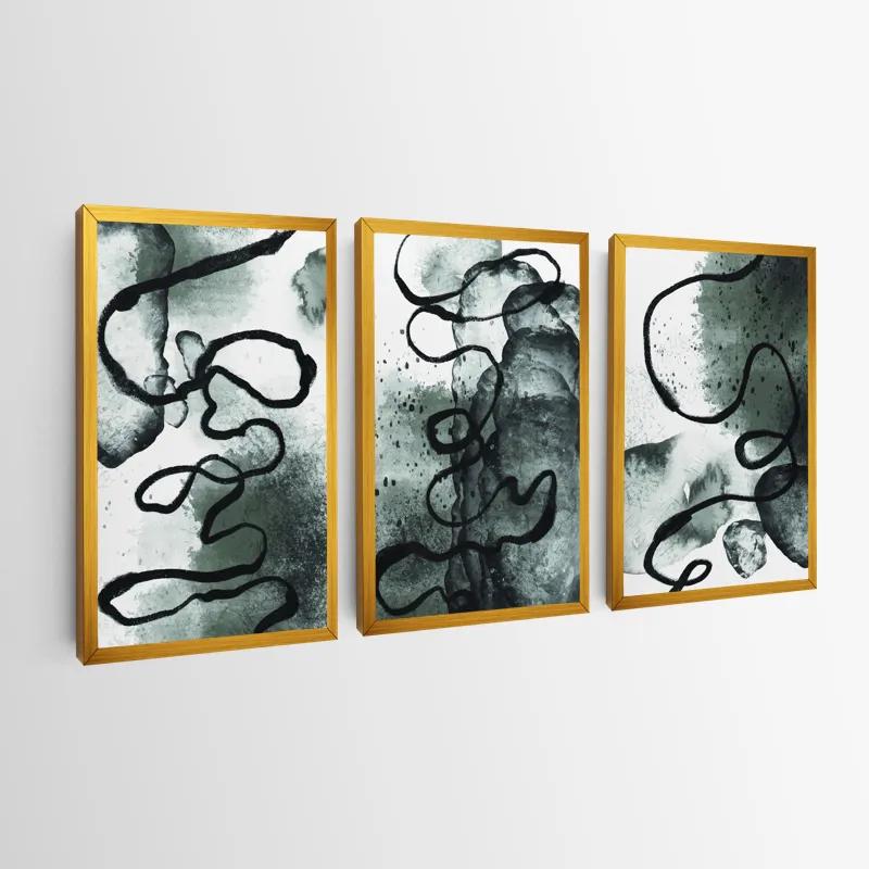 Tablou Multicanvas Black Linesrt mockup 0