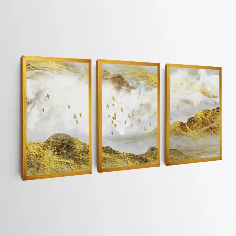 Tablou Multicanvas Gold Mountain Set mockup 0
