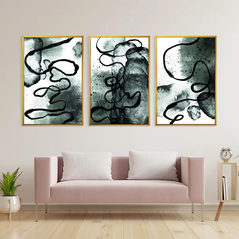 Tablou Multicanvas Black Linesrt mockup 3