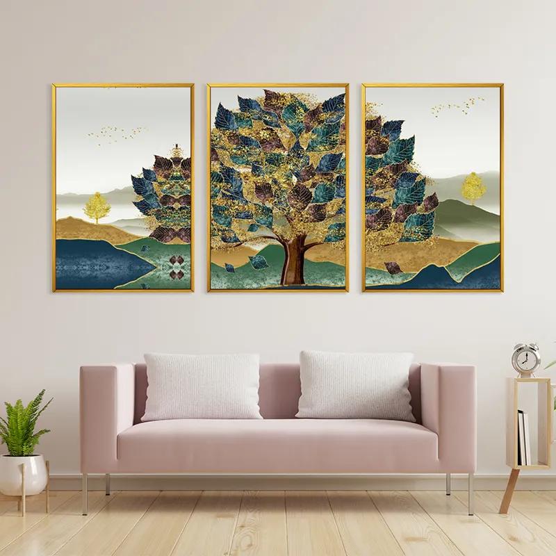 Tablou Multicanvas Bluend Red Tree mockup 3