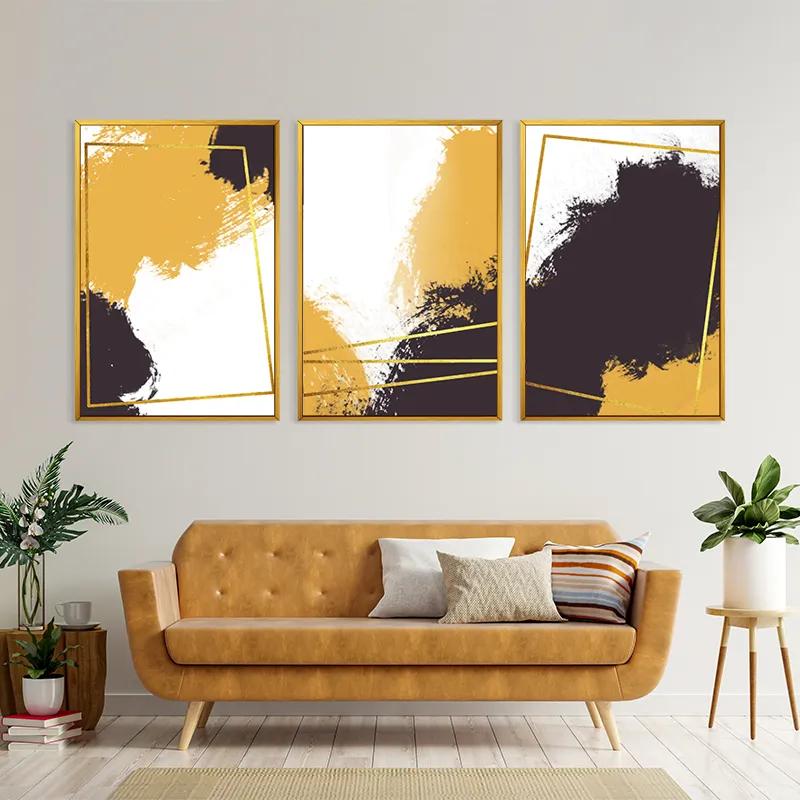 Tablou Multicanvas Gold Square Set mockup 4