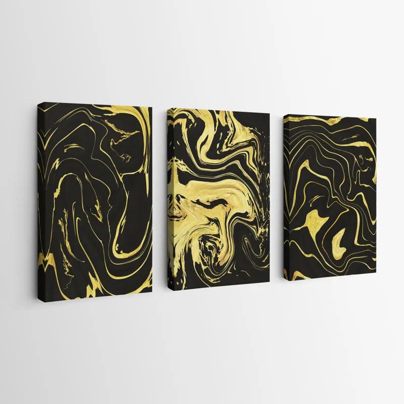 Tablou Multicanvas Abstract Gold Lines mockup 0