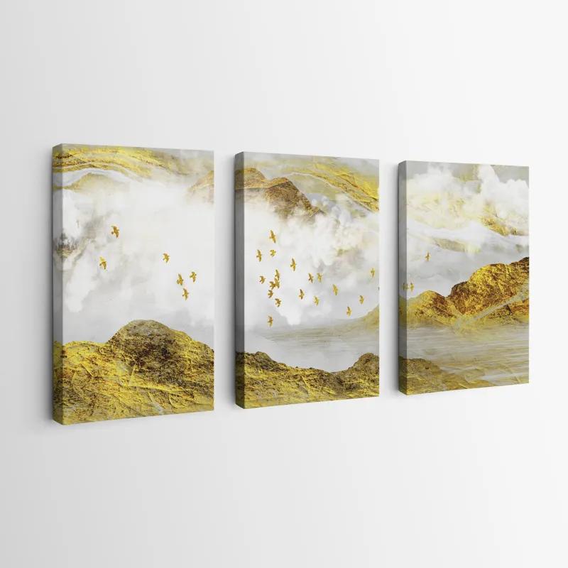 Tablou Multicanvas Gold Mountain Set mockup 0