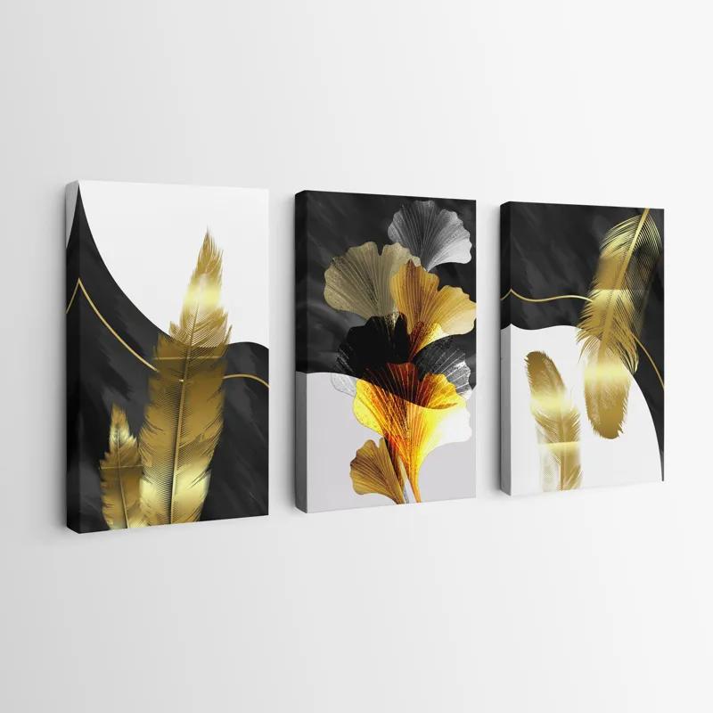 Tablou Multicanvas Golden Feathers mockup 0