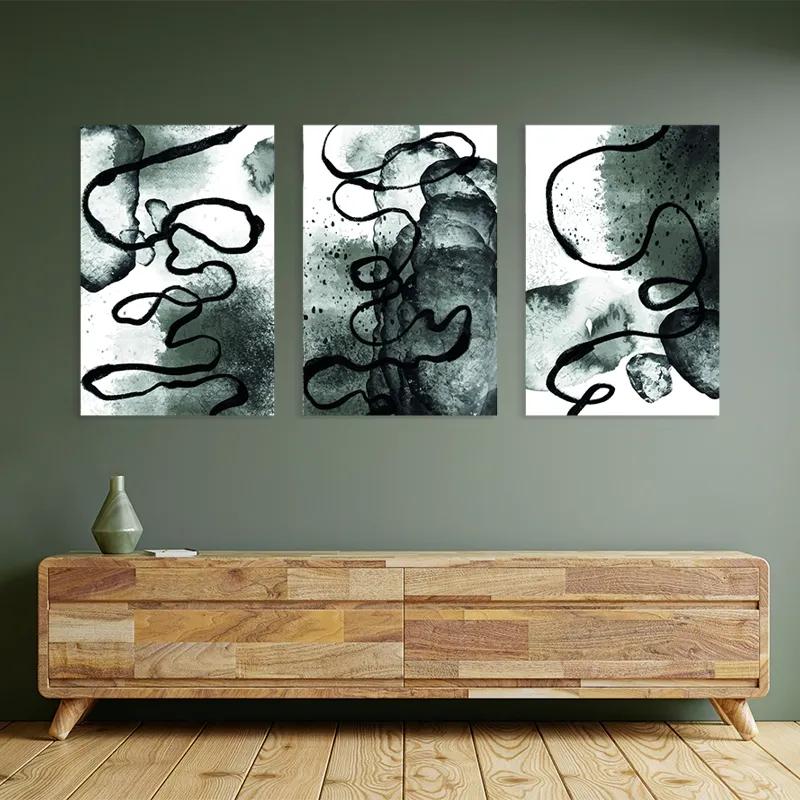 Tablou Multicanvas Black Linesrt mockup 2