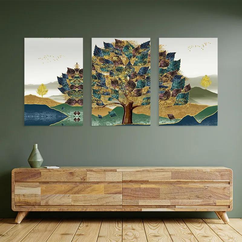 Tablou Multicanvas Bluend Red Tree mockup 2