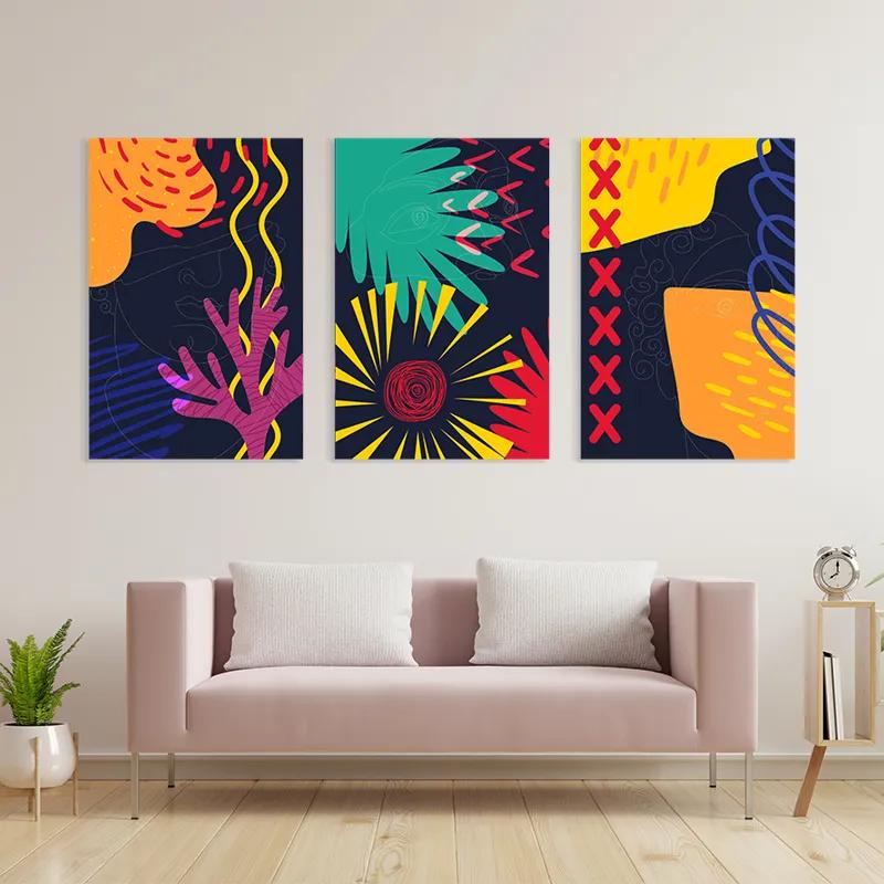 Tablou Multicanvas Abstract Face mockup 3