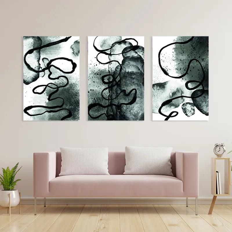 Tablou Multicanvas Black Linesrt mockup 3