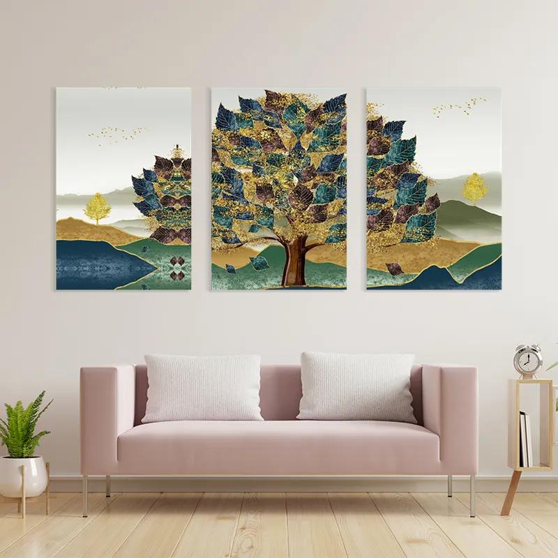 Tablou Multicanvas Bluend Red Tree mockup 3