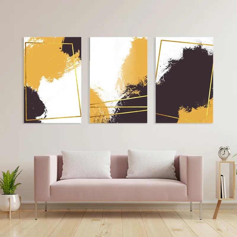 Tablou Multicanvas Gold Square Set mockup 3