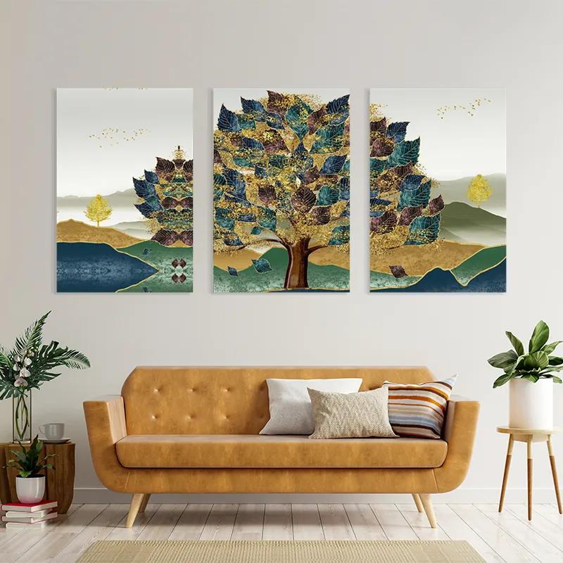 Tablou Multicanvas Bluend Red Tree mockup 4