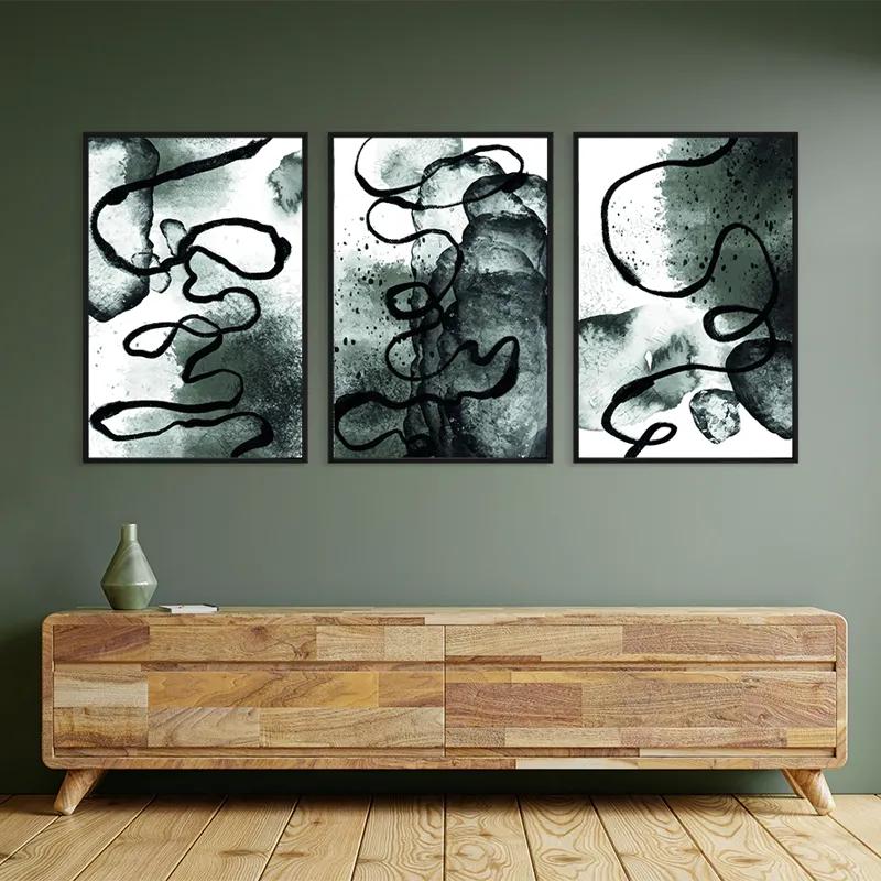 Tablou Multicanvas Black Linesrt mockup 2