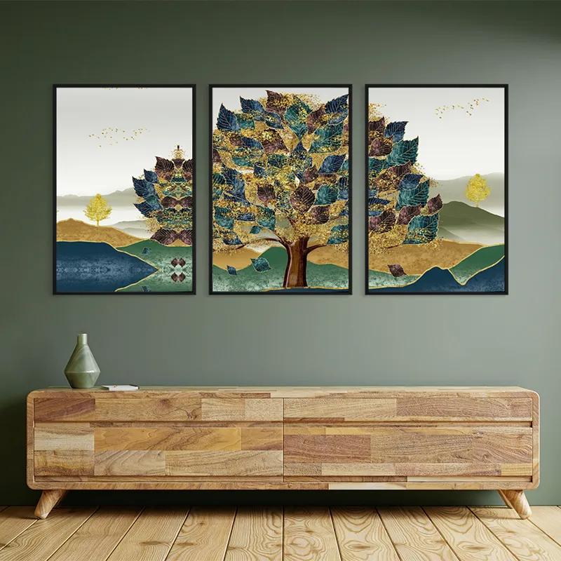 Tablou Multicanvas Bluend Red Tree mockup 2