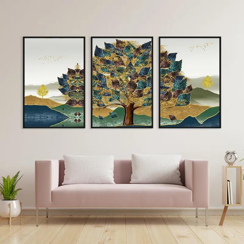 Tablou Multicanvas Bluend Red Tree mockup 3