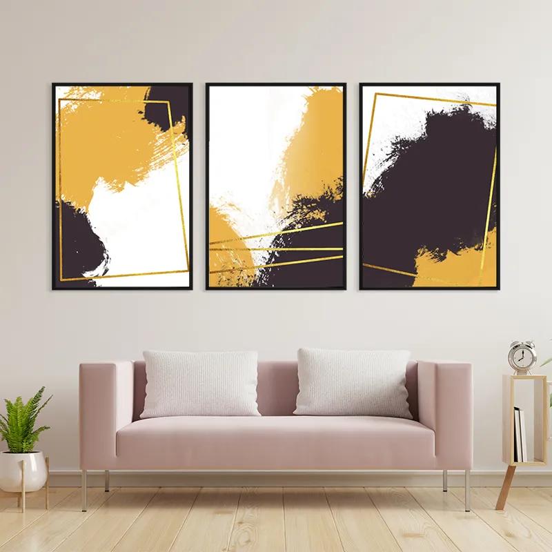 Tablou Multicanvas Gold Square Set mockup 3