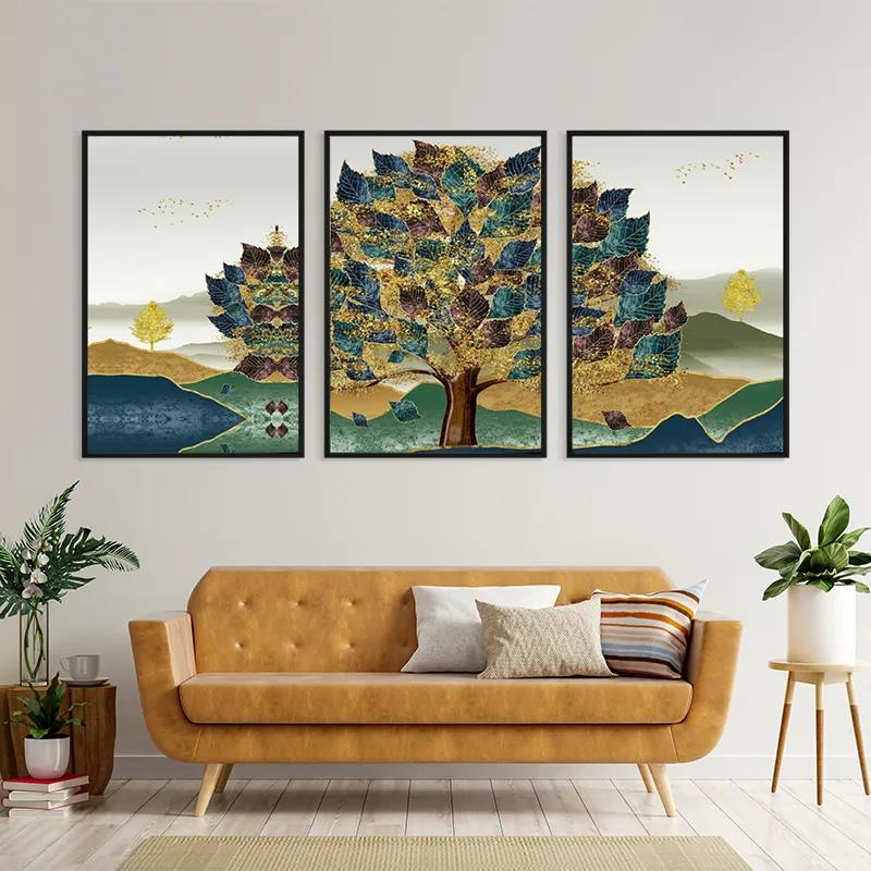 Tablou Multicanvas Bluend Red Tree mockup 4