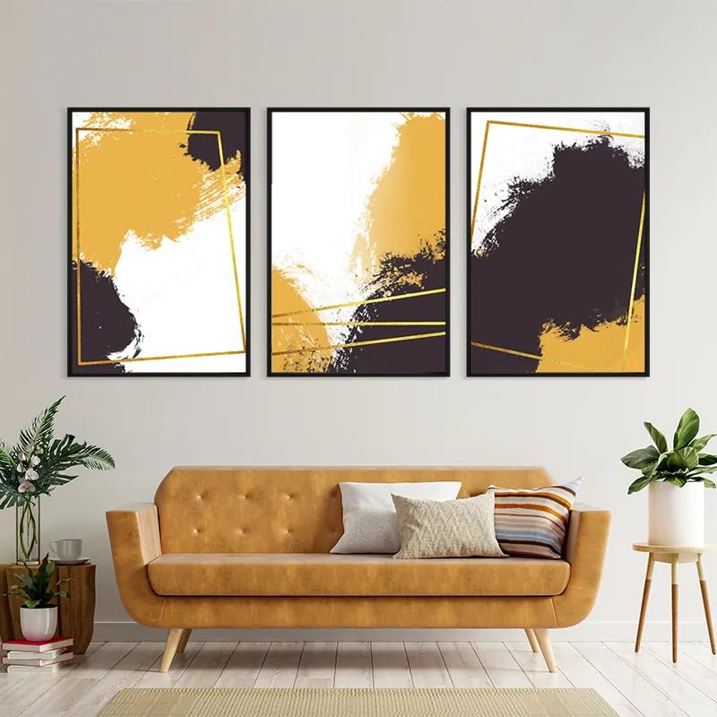 Tablou Multicanvas Gold Square Set mockup 4