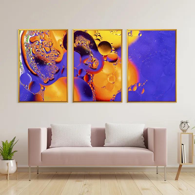 Tablou Multicanvas Purple Orange Oil mockup 3