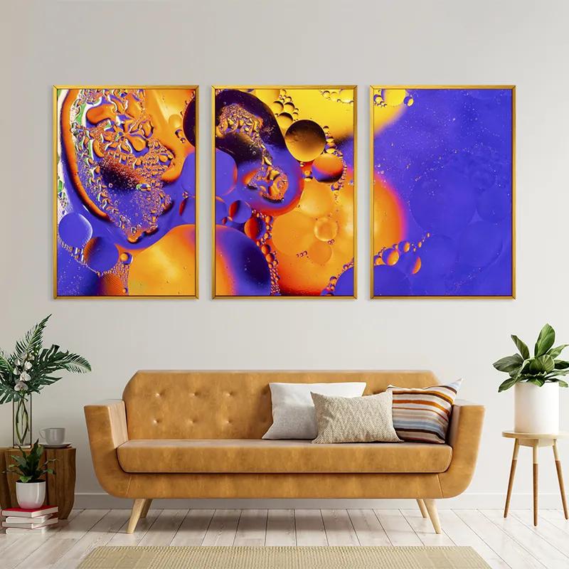 Tablou Multicanvas Purple Orange Oil mockup 4