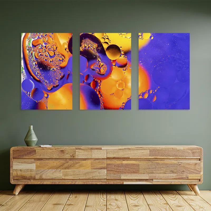 Tablou Multicanvas Purple Orange Oil mockup 2