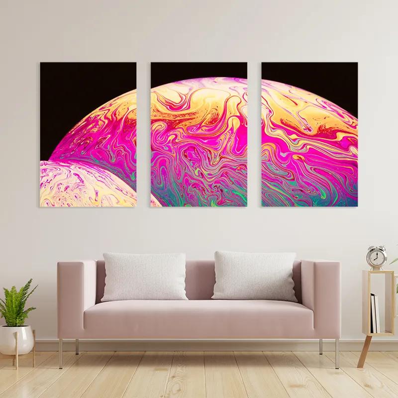 Tablou Multicanvas Planet mockup 3