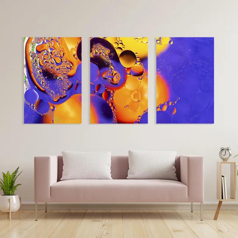 Tablou Multicanvas Purple Orange Oil mockup 3