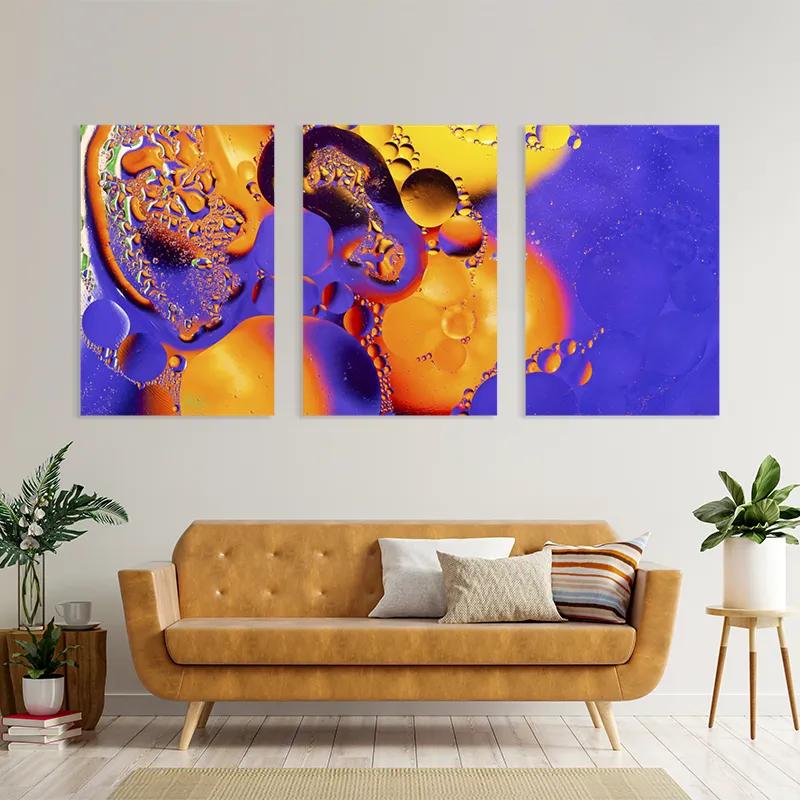Tablou Multicanvas Purple Orange Oil mockup 4