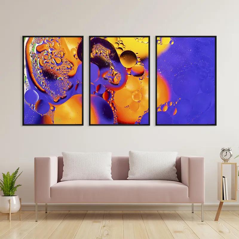 Tablou Multicanvas Purple Orange Oil mockup 3