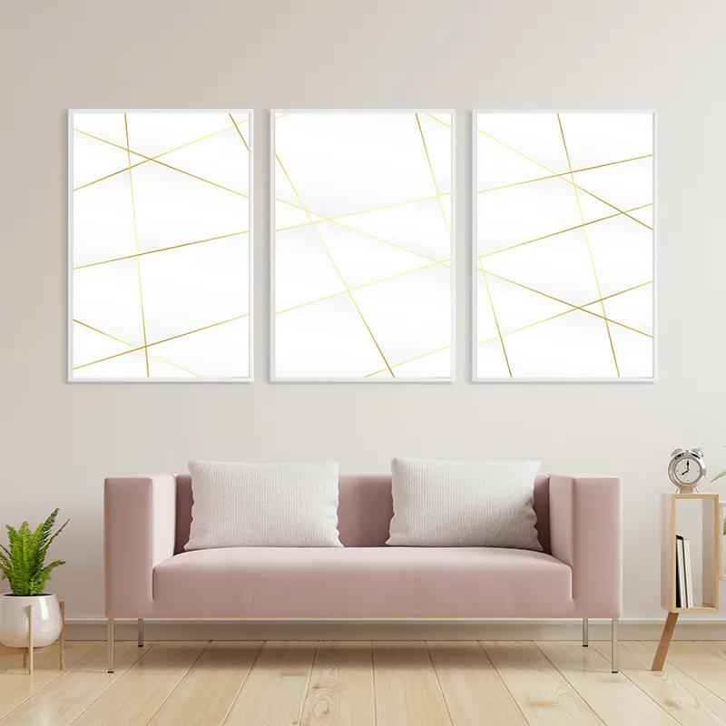 Tablou Multicanvas Gold Lines mockup 3