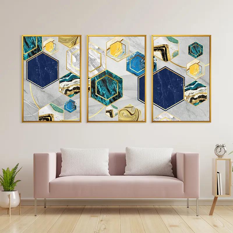 Tablou Multicanvas Marble Hexagon mockup 3