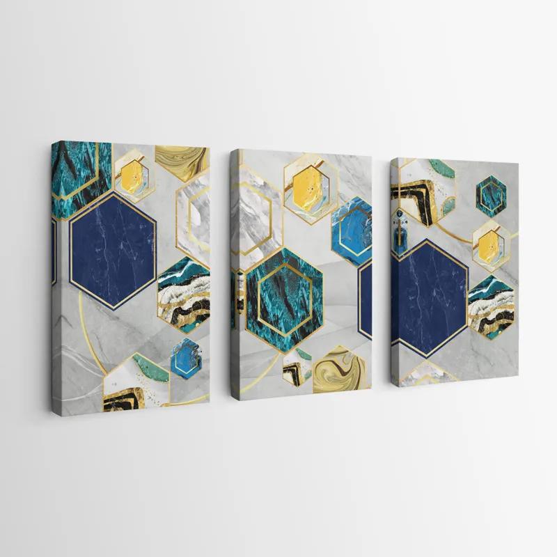 Tablou Multicanvas Marble Hexagon mockup 0