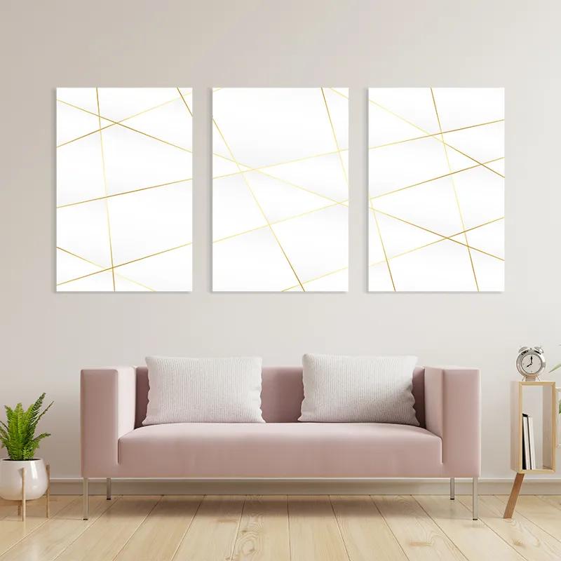 Tablou Multicanvas Gold Lines mockup 3