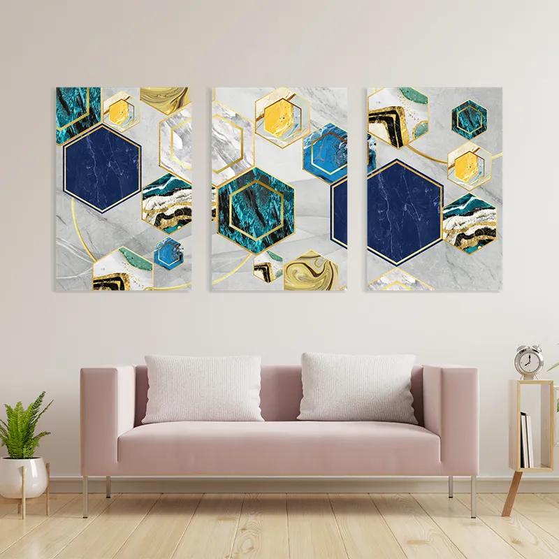 Tablou Multicanvas Marble Hexagon mockup 3