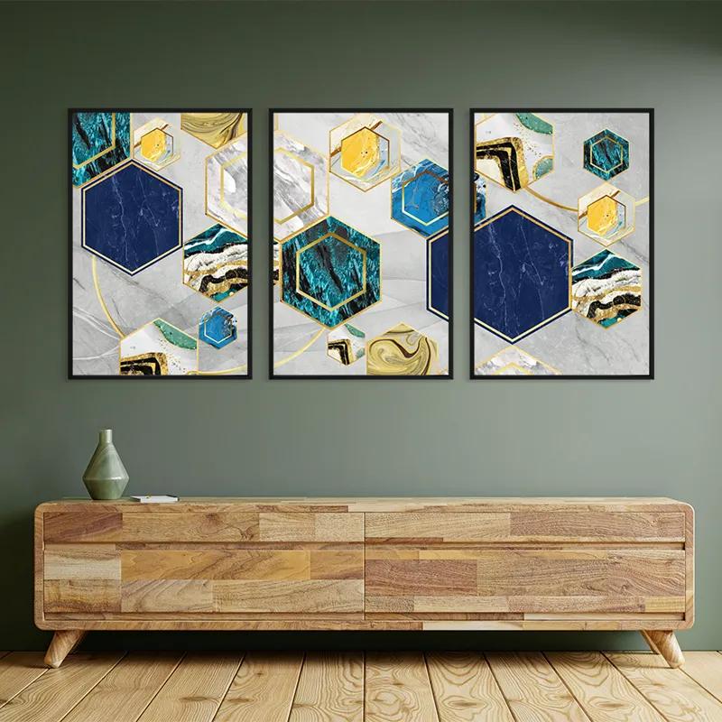 Tablou Multicanvas Marble Hexagon mockup 2