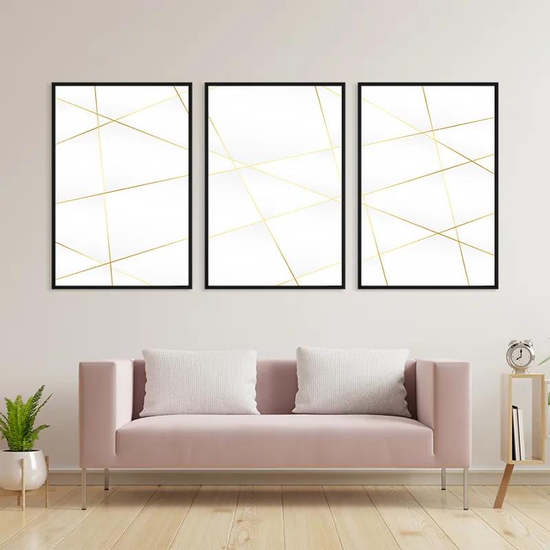 Tablou Multicanvas Gold Lines mockup 3