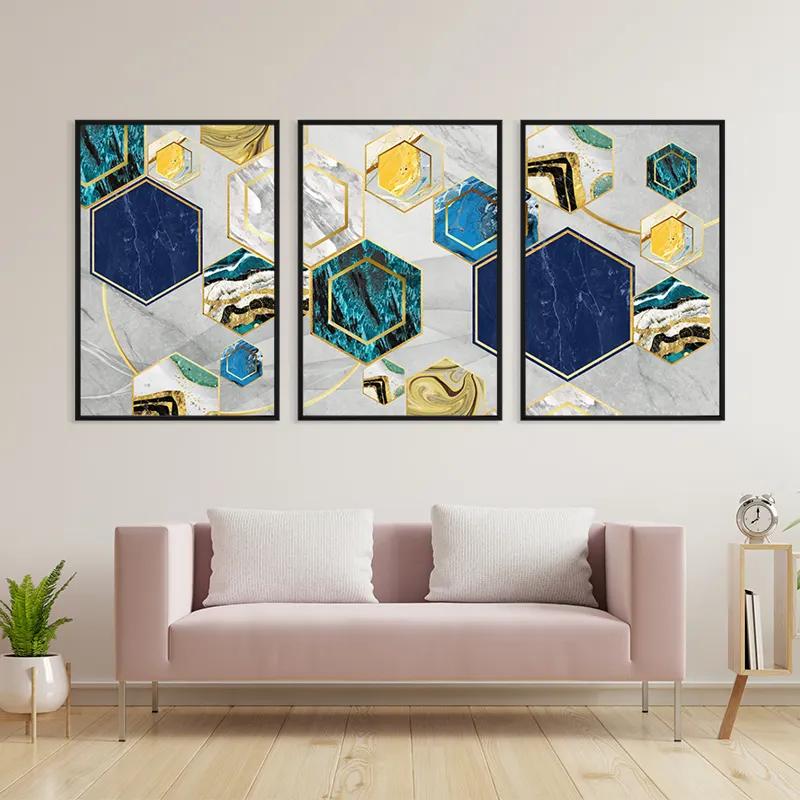 Tablou Multicanvas Marble Hexagon mockup 3