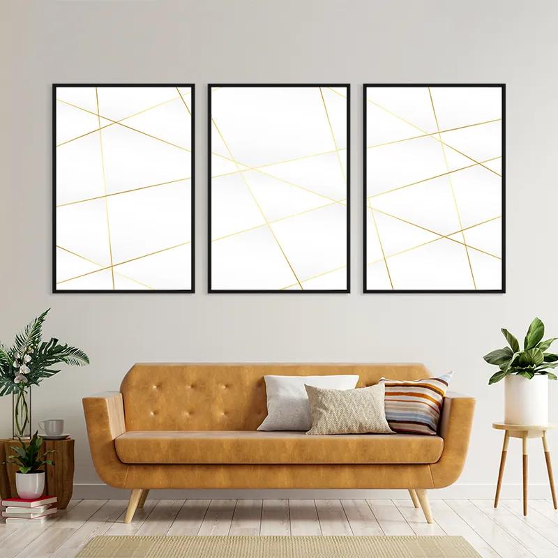 Tablou Multicanvas Gold Lines mockup 4