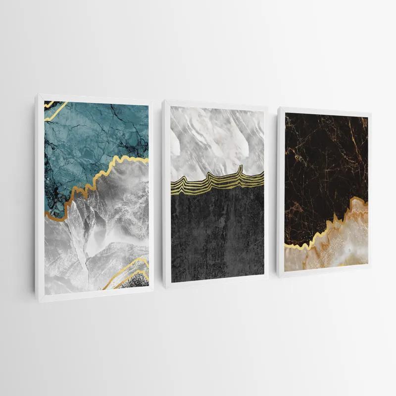 Tablou Multicanvas Abstract Silver Waves mockup 0