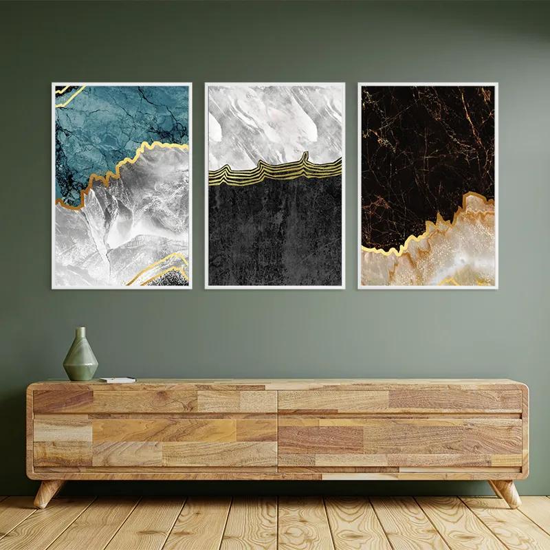 Tablou Multicanvas Abstract Silver Waves mockup 2