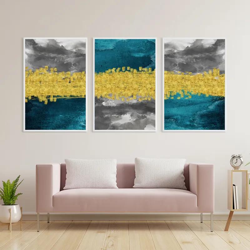 Tablou Multicanvas Abstractluend Grey mockup 3