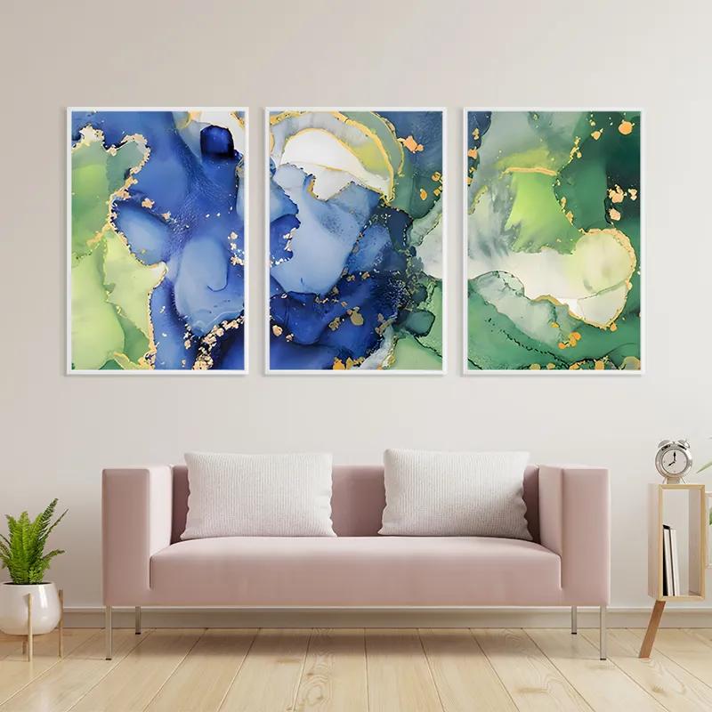 Tablou Multicanvas Blue Green mockup 3