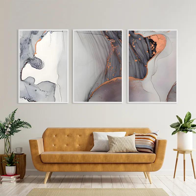 Tablou Multicanvas Golden Pink mockup 4