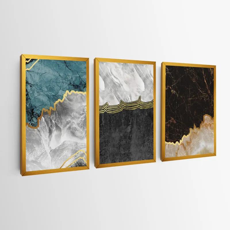 Tablou Multicanvas Abstract Silver Waves mockup 0